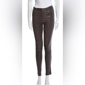 Alice + Olivia Black Lamb Leather Pants | Stretch Straight Leg, Mid-Rise 6
